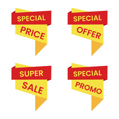 Set of new stickers, sale tags and labels. Shopping stickers and badges for merchandise and promotion, special offer, new collection, discount etc. Red stickers for web banners
