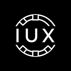 IUX Minimalist IUX Logo Design on Black Background – IUX Later Logo, Modern Circular Branding Concept
