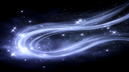 Obraz premium Glowing blue light trails abstract cosmic background swirling energy