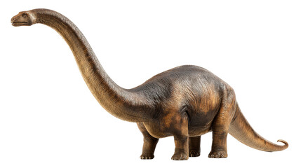 Obraz premium Dinosaur model, lifelike representation, isolated on white background, educational material for children and schools.