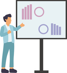 Man Presenting Business Report Illustration