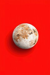Textured Sphere on Red Background Digital Illustration