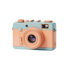 A charming vintage camera with a retro design, isolated on transparent background, evokes a sense of nostalgia and classic photographic style