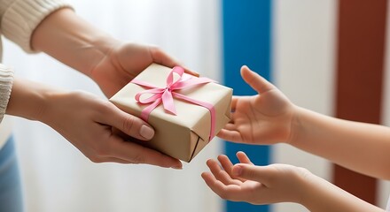 Tender Gift Exchange: Hands Offering a Present