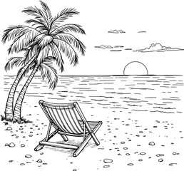 “Chair of Dusk” – Stillness Facing the Horizon