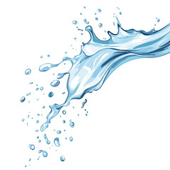 Isolated Aqua Wave Splash with Transparent Background