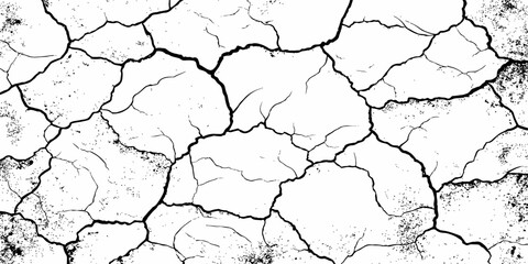 digital wall grunge and dust pattern surface Cracked white wall texture design element white background.
