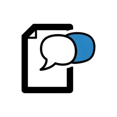 Fototapeta premium Document and speech bubble icon graphic illustration