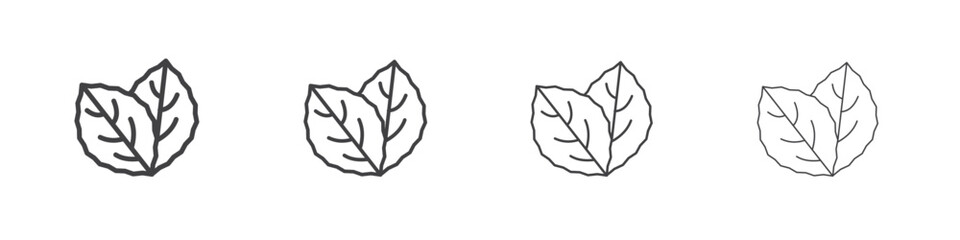 Tobacco leaves icon concept outline symbol design.