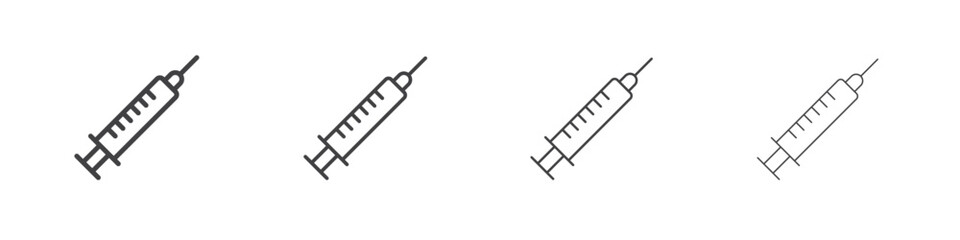 Syringe icon concept outline symbol design.