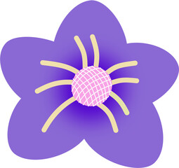 Abstract Hand-drawn Aesthetic Purple Lilac Flower