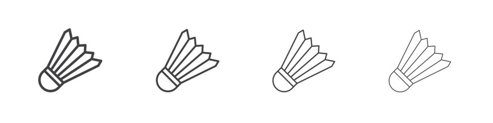 Shuttlecock icon concept outline symbol design.