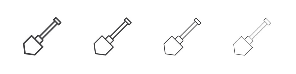 Shovel icon concept outline symbol design.