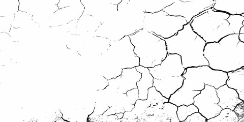 digital wall grunge and dust pattern surface Cracked white wall texture design element white background.
