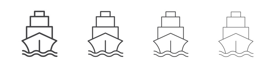 Ship icon concept outline symbol design.