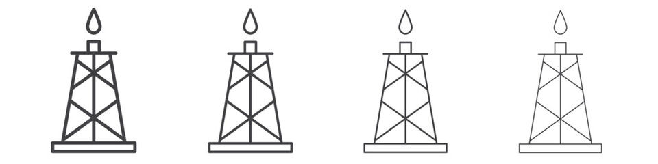 Shale gas rig icon concept outline symbol design.