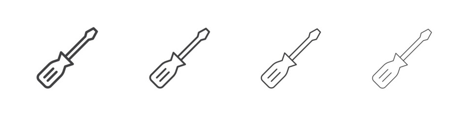 Screwdriver icon concept outline symbol design.