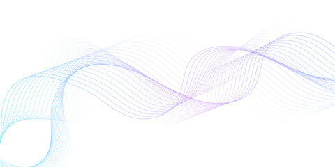 Fototapeta premium White wave curve lines banner background design. Abstract soft wave lines dynamic flowing purple and blue isolated background. Vector Illustration of the pink pattern of lines. stripes on white.