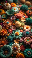 Vibrant assortment of colorful miniature flowers and blooms