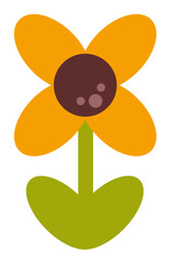 Flat Simple Flower Illustration – Cute Vector Floral Design