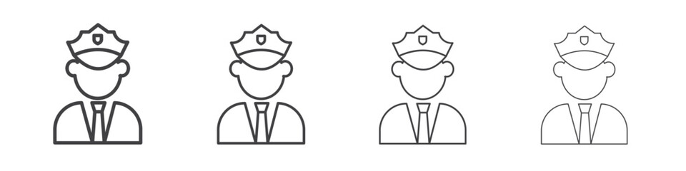 Police icon concept outline symbol design.