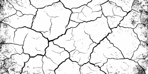 Black and white texture of cracked and abstract grunge texture effect old concrete faded wall dry surface patterns background