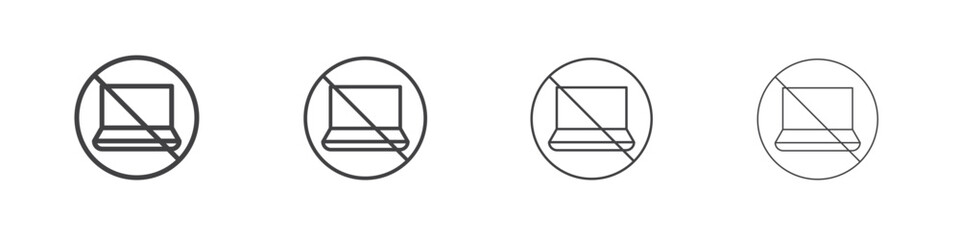 No laptop signs concept outline symbol design.