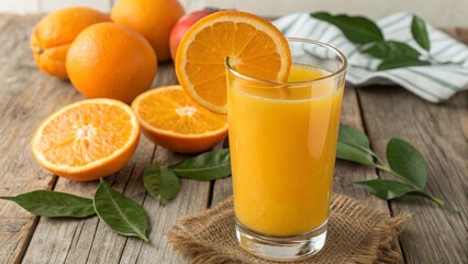 healthy oranhe juice in glass