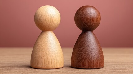 Wooden figures symbolizing friendship handcrafted art representing human equality in a cozy environment
