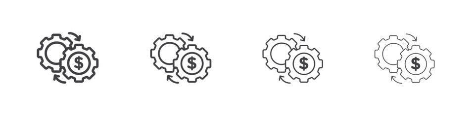 Money processes icon concept outline symbol design.