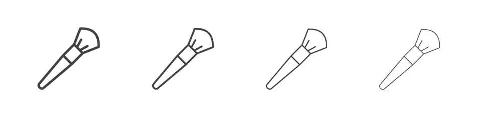 Makeup brush icon concept outline symbol design.