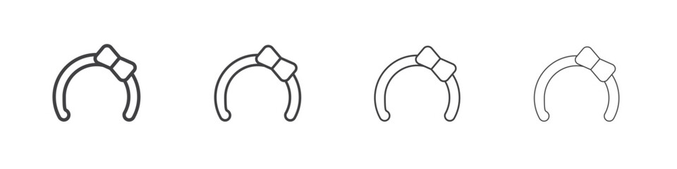 Hair tie icon concept outline symbol design.