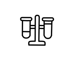 science and chemistry vector icons with glass bottles or laboratory symbols