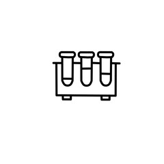 science and chemistry vector icons with glass bottles or laboratory symbols