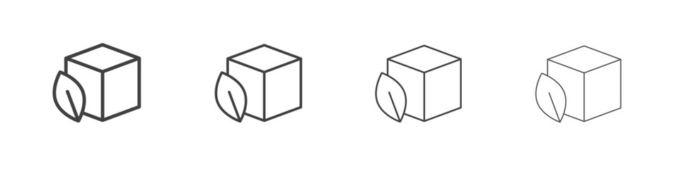 Eco packaging icon concept outline symbol design.