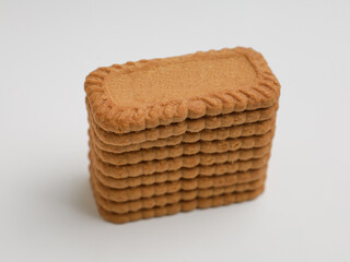 Chocolate biscuits on white background