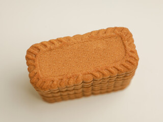Chocolate biscuits on white background