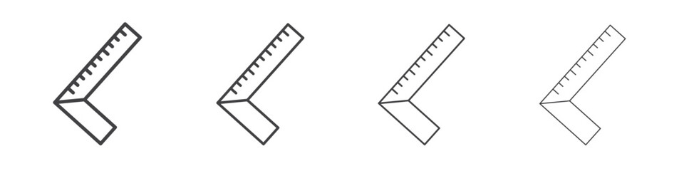 Carpenter ruler icon concept outline symbol design.
