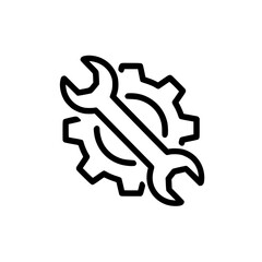 Wrench and gear icon