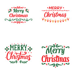 Merry Christmas Typography Bundle Festive Lettering Designs for Cards, Shirts, Posters