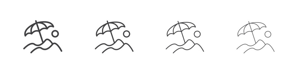 Beach icon concept outline symbol design.