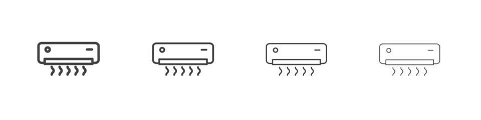 Air conditioner icon concept outline symbol design.