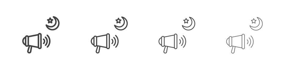 Adzan icon concept outline symbol design.