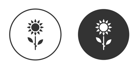 Sunflower icon silhouette symbol. Vector isolated illustration