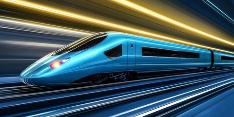 Fototapeta premium Azure High Speed Rail A Vision of Tomorrow s Transportation with Innovative Design and Speed