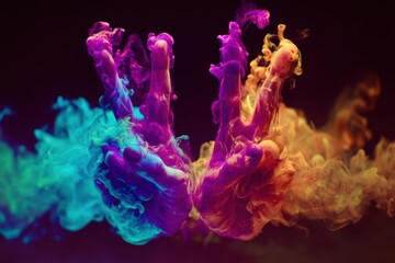 orange and blue water splash like a hands