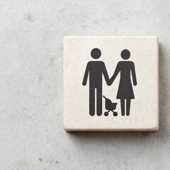 Family love and safety baby care with stroller icon clean tile design for parents