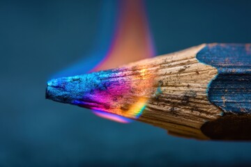 close up of colorful pencil