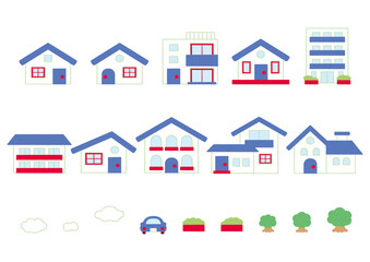 Illustrations of various shaped houses_no lines
