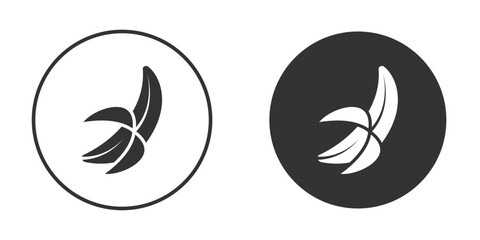 Peeled banana icon silhouette symbol. Vector isolated illustration